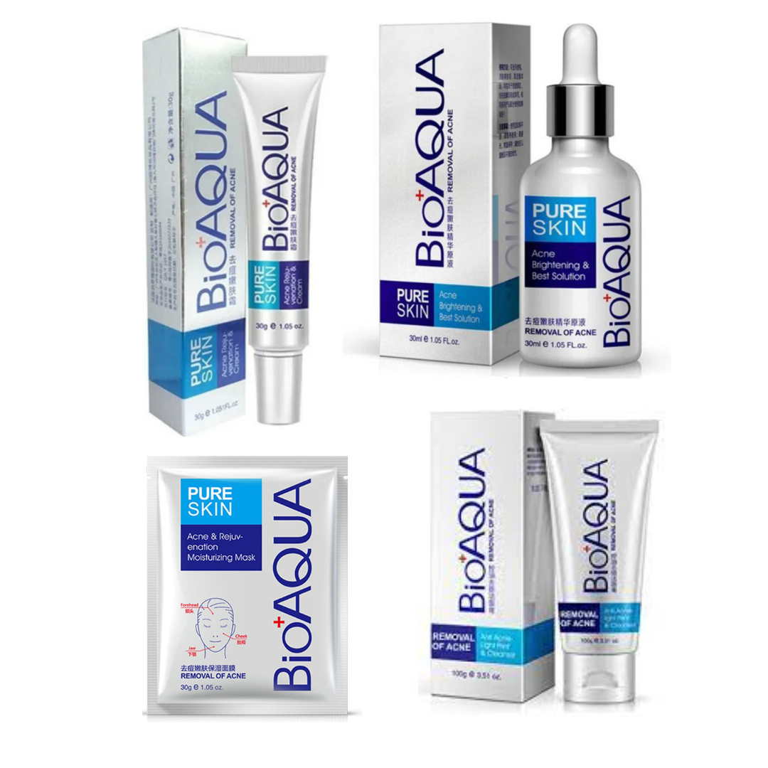 KIT FACIAL ANTIACNÉ BIOAQUA 4 PRODUCTOS