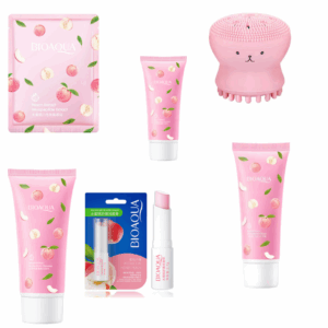 KIT FACIAL Y CORPORAL PEACH BIOAQUA 6 PRODUCTOS