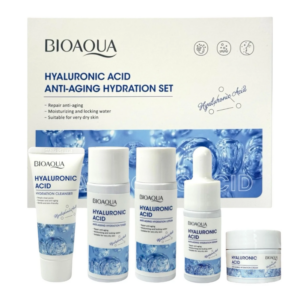 KIT FACIAL MINI VIAJERO ÁCIDO HIALURÓNICO BIOAQUA 5 PRODUCTOS