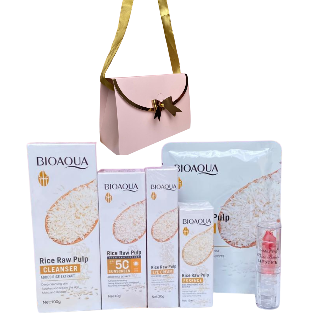 KIT FACIAL REGALO ARROZ BIOAQUA 6 PRODUCTOS