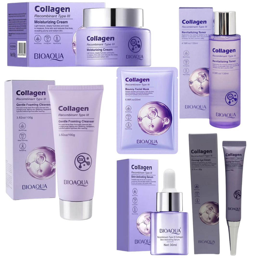 KIT FACIAL COLÁGENO BIOAQUA 6 PRODUCTOS