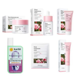 KIT FACIAL ROSAS Y ÁCIDO HIALURONICO BIOAQUA 6 PRODUCTOS