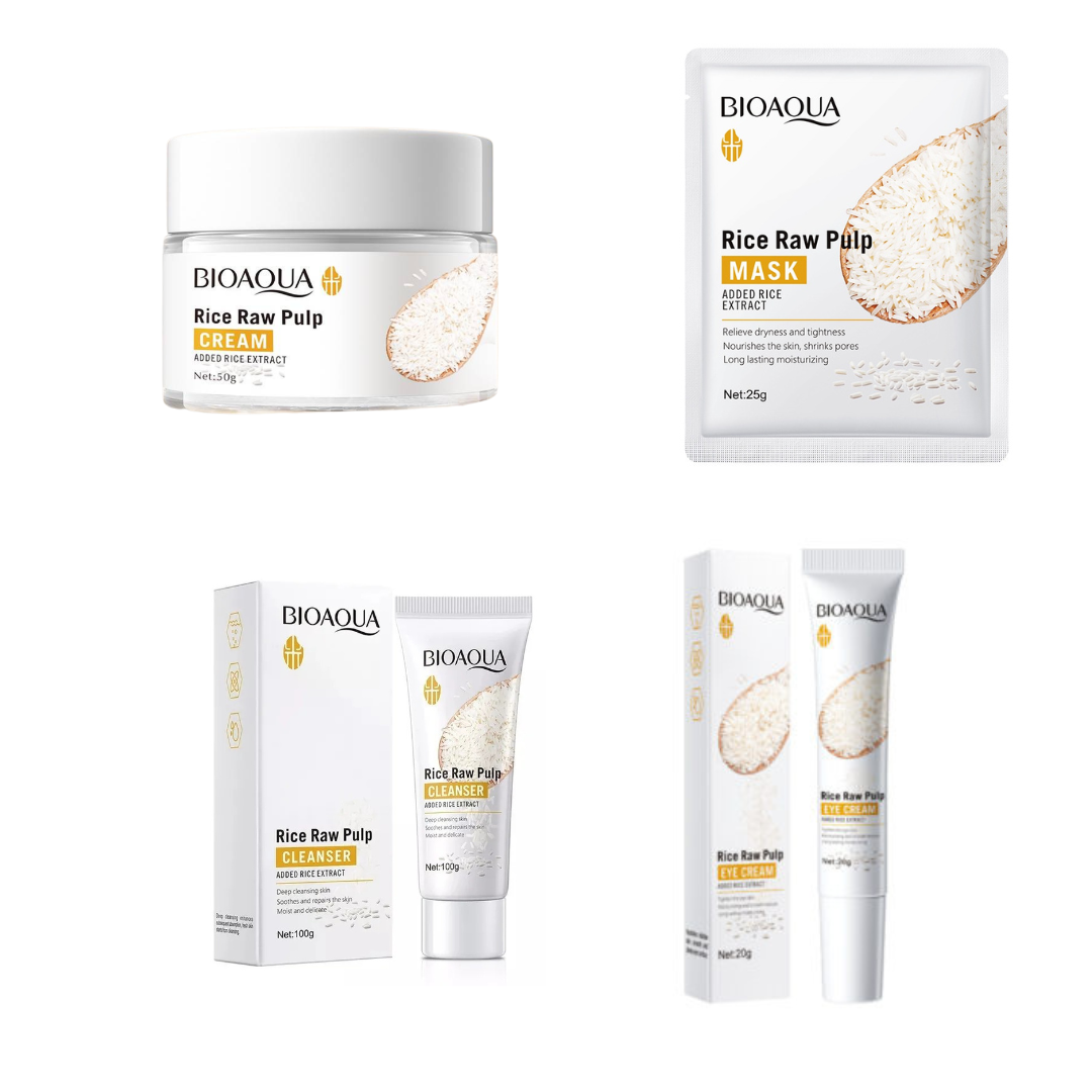 KIT FACIAL ARROZ BIOAQUA 4 PRODUCTOS